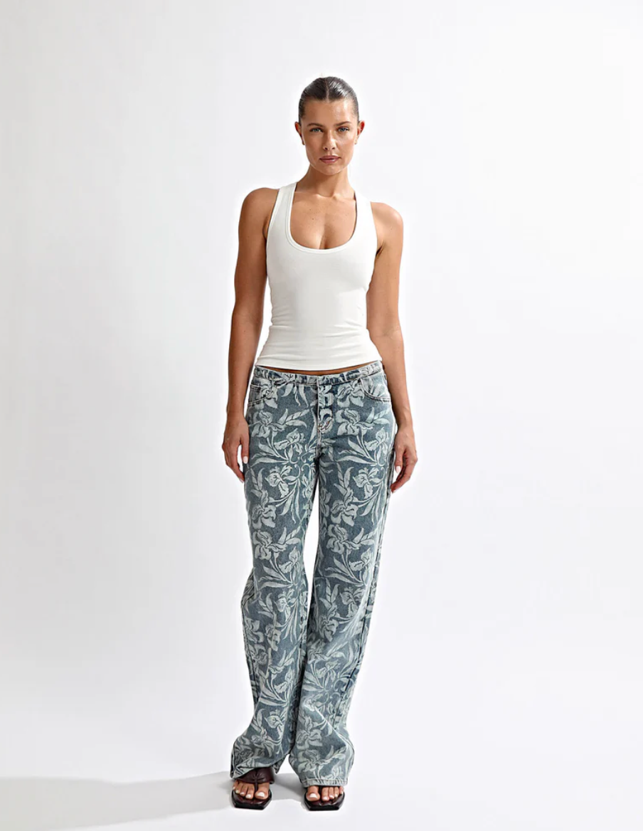 One Mile Jeans - Floral, size 6