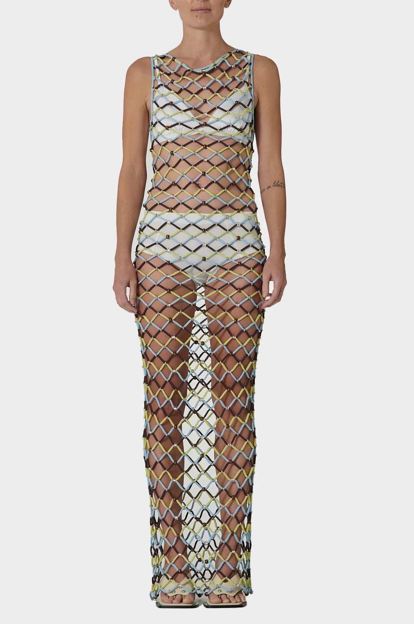 Paris Georgia - Glass Beaded Net Dress, size XXS
