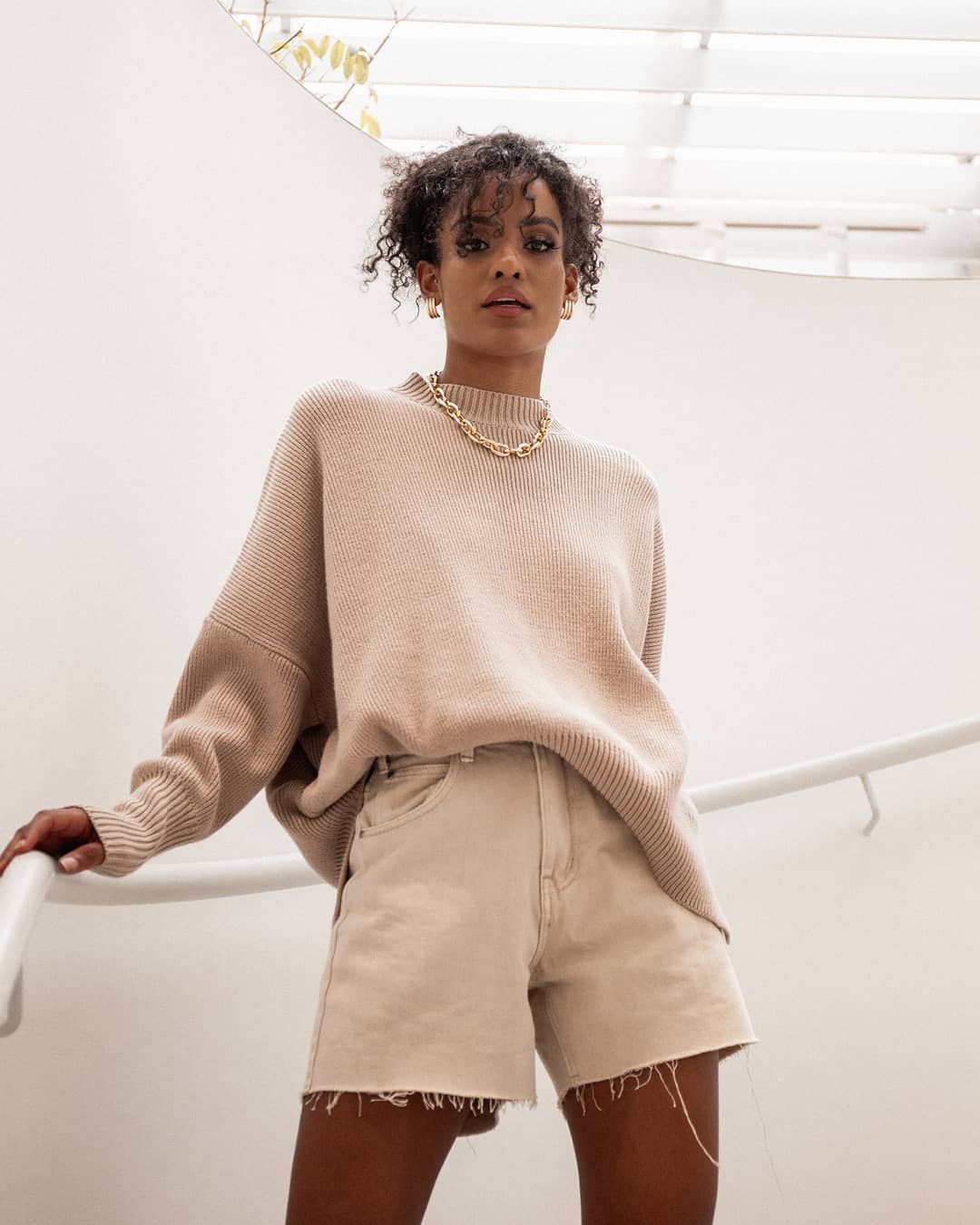 Dissh Beige denim shorts