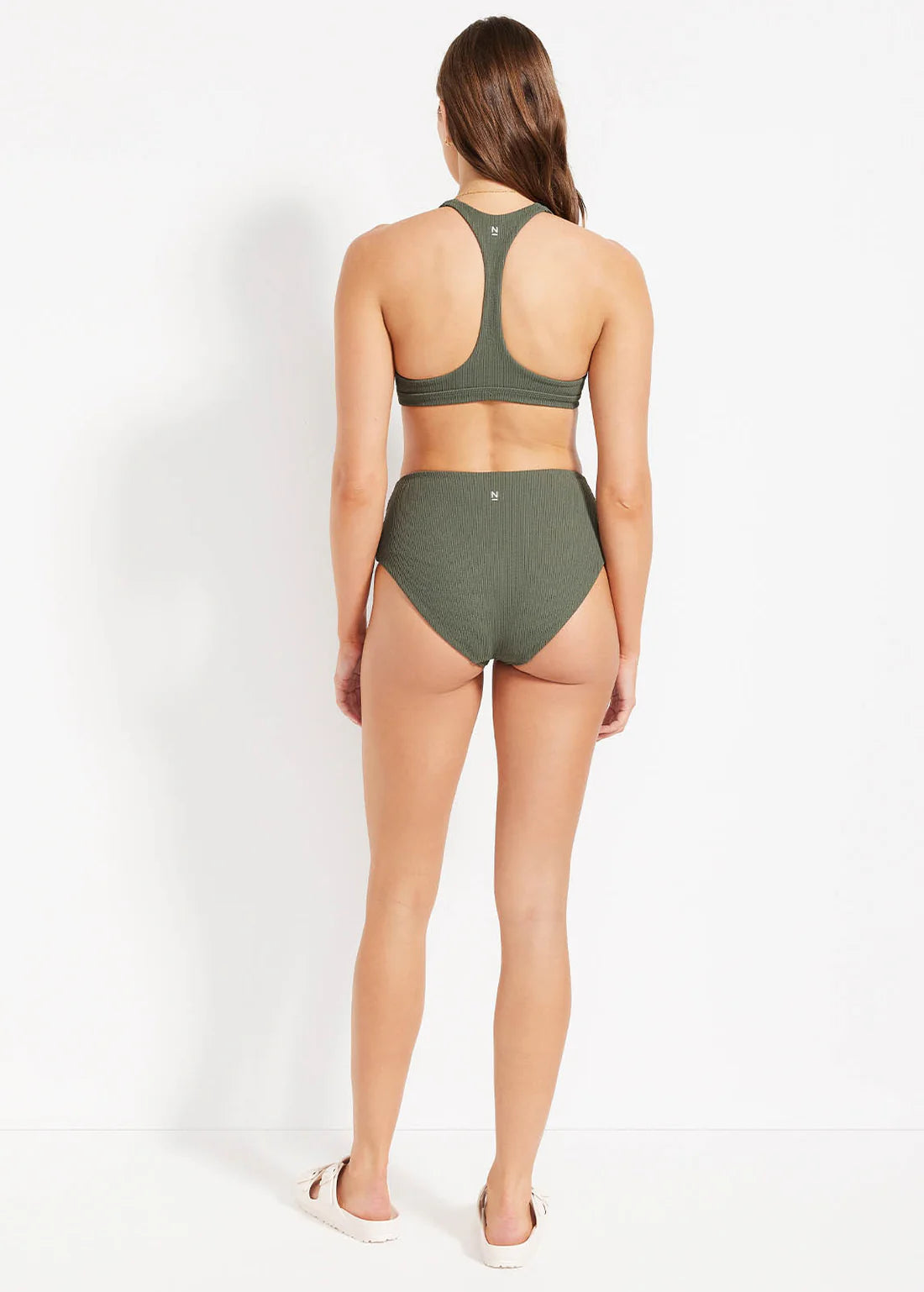 Nimble Sweat To Splash™ Crinkle Plunge Bra & high Waisted Bottom, size xs