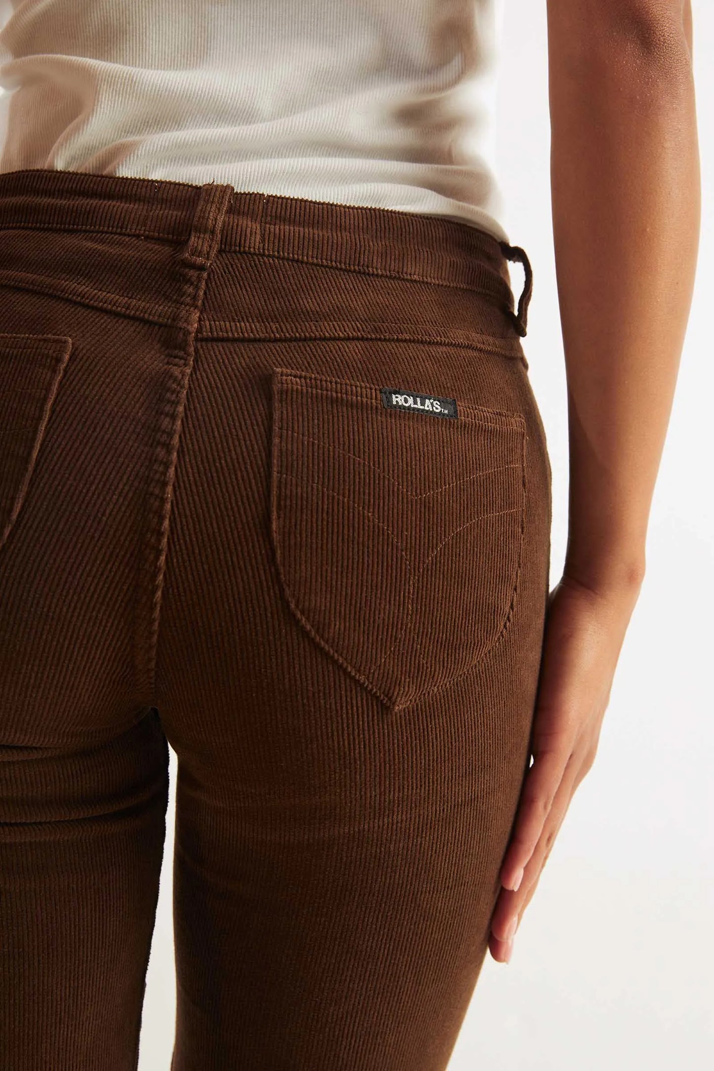 Rollas Dallas Low Bootcut - Brown Cord - Size 24