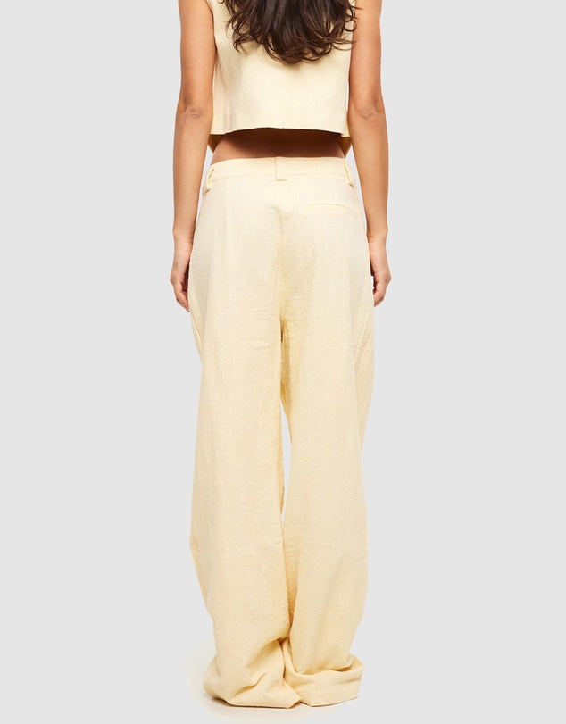 Lioness Yellow Linen Suit (blazer, pant and vest), size XS