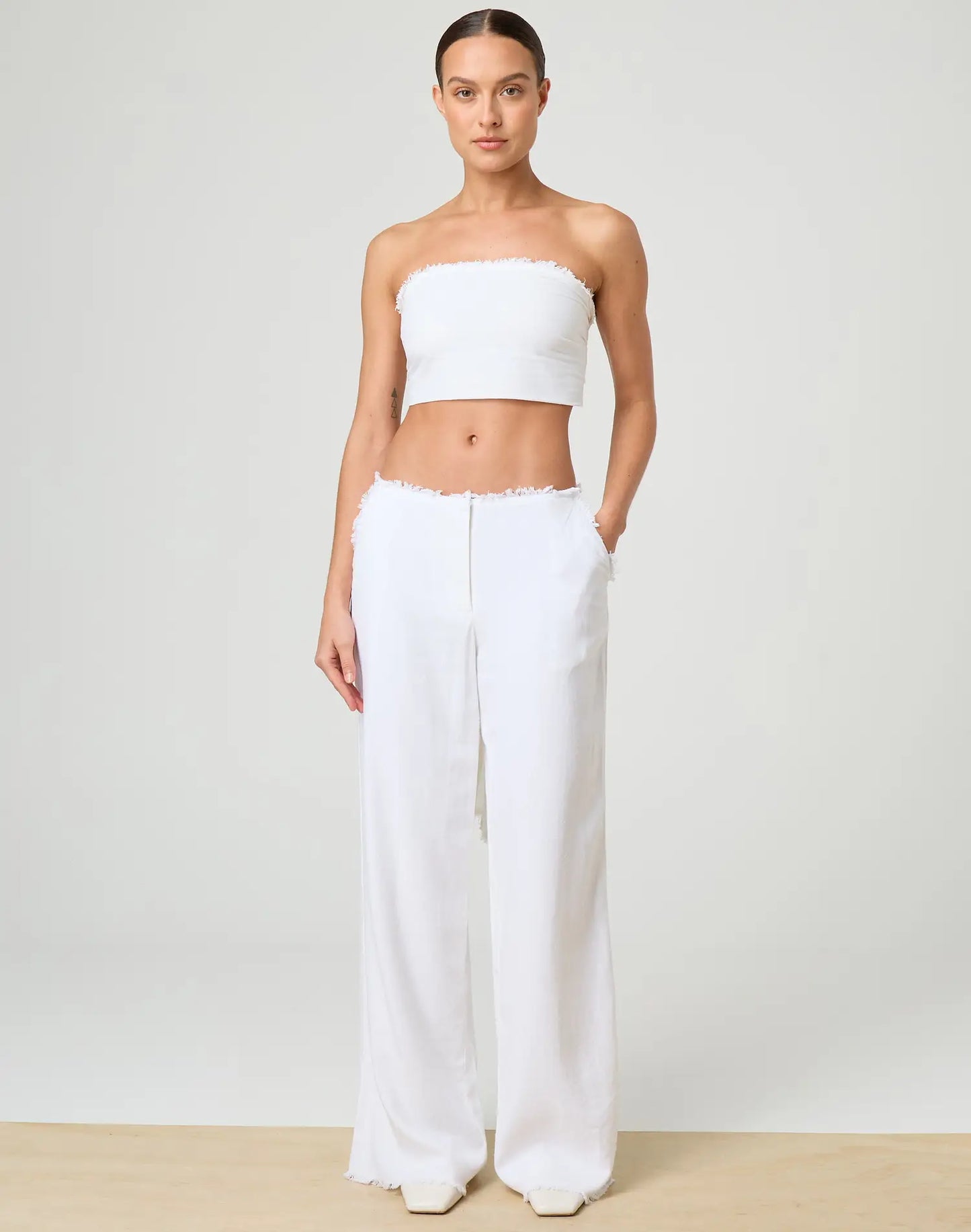 Glassons x Molly King White Linen Pants