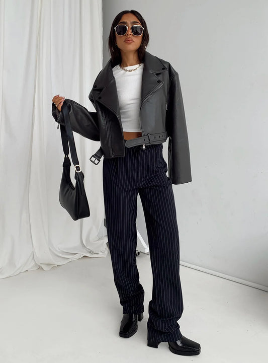 Princess Polly Titus Pant Navy, size 8