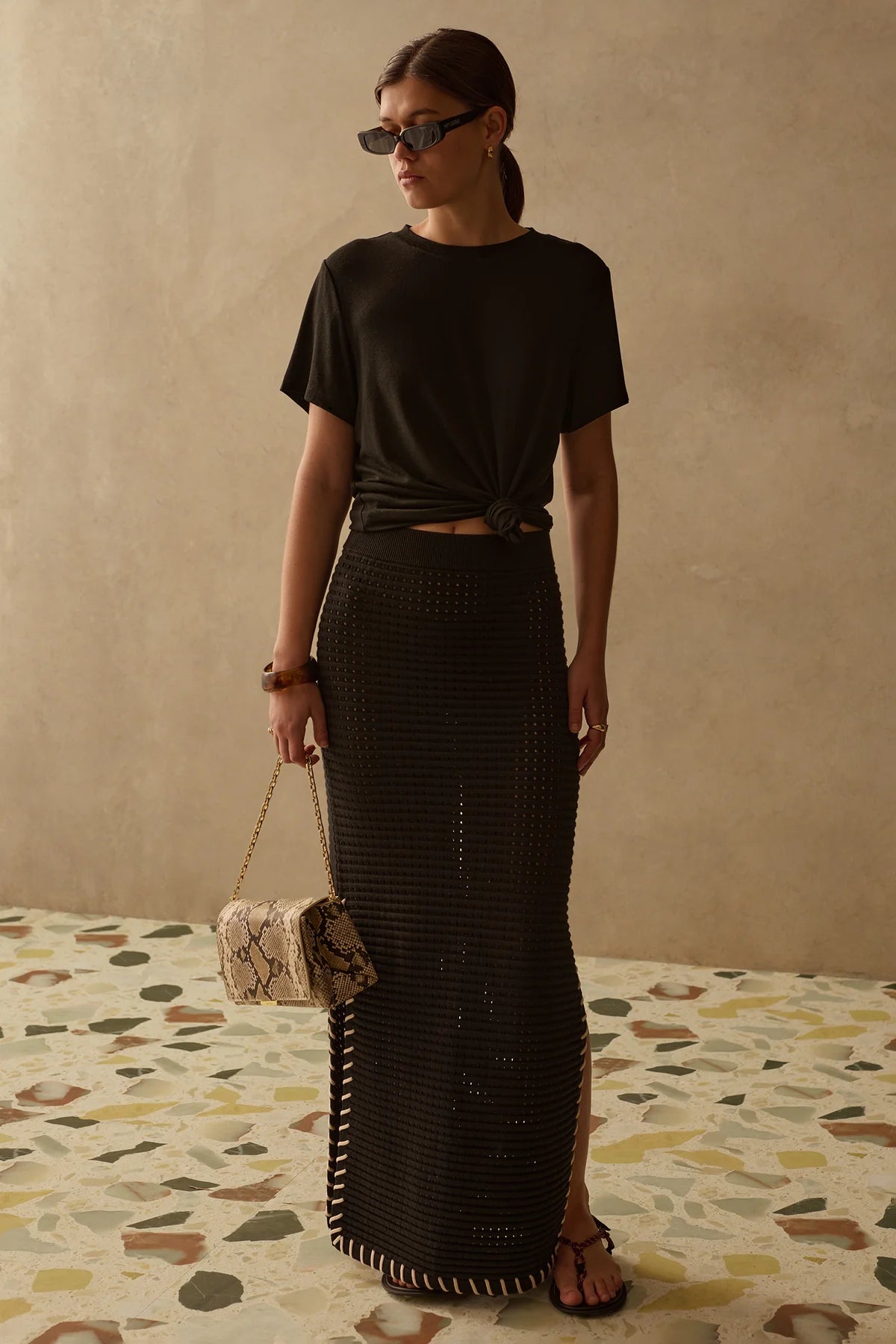 Sancia Jelena Knit Skirt - Ebony, size S