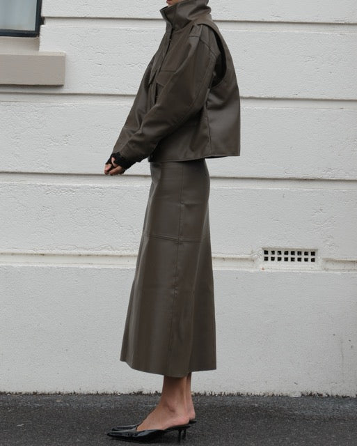 ESMAEE Confession Midi Skirt - Khaki, size XXS
