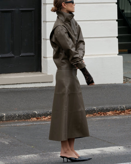 ESMAEE Confession Midi Skirt - Khaki, size XXS