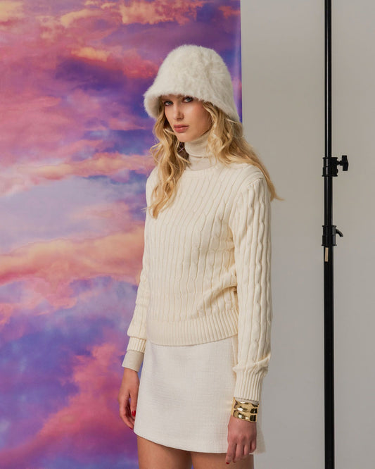 Forcast Juanita Cotton Cable Knit, size S