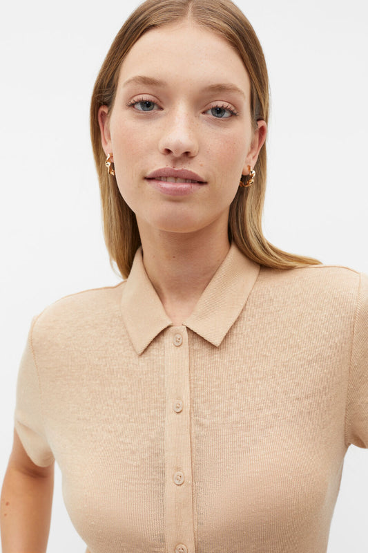 SEED Button Through Polo Top, size XS