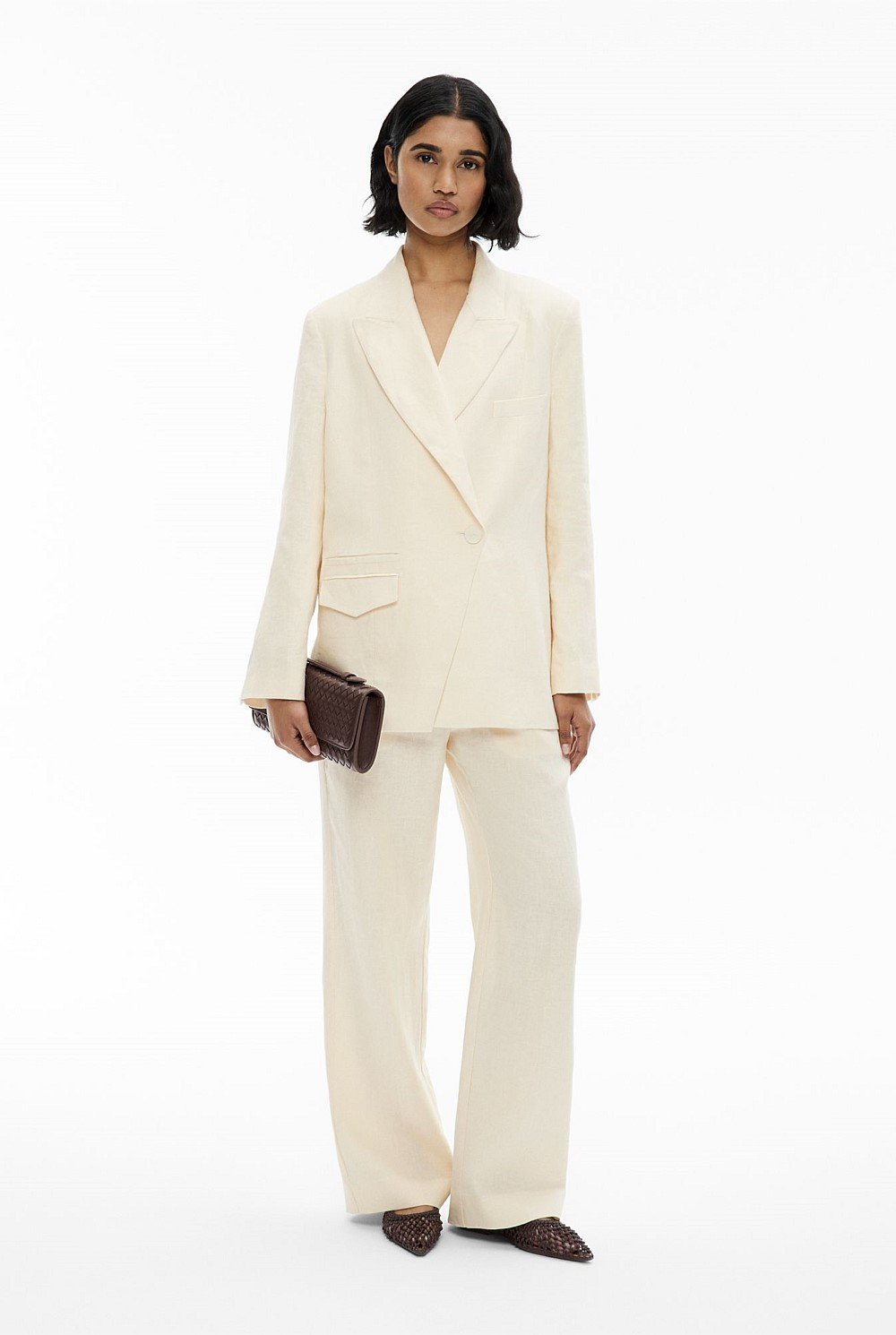 Witchery Lemon Butter Linen suit (3 piece set), size 6