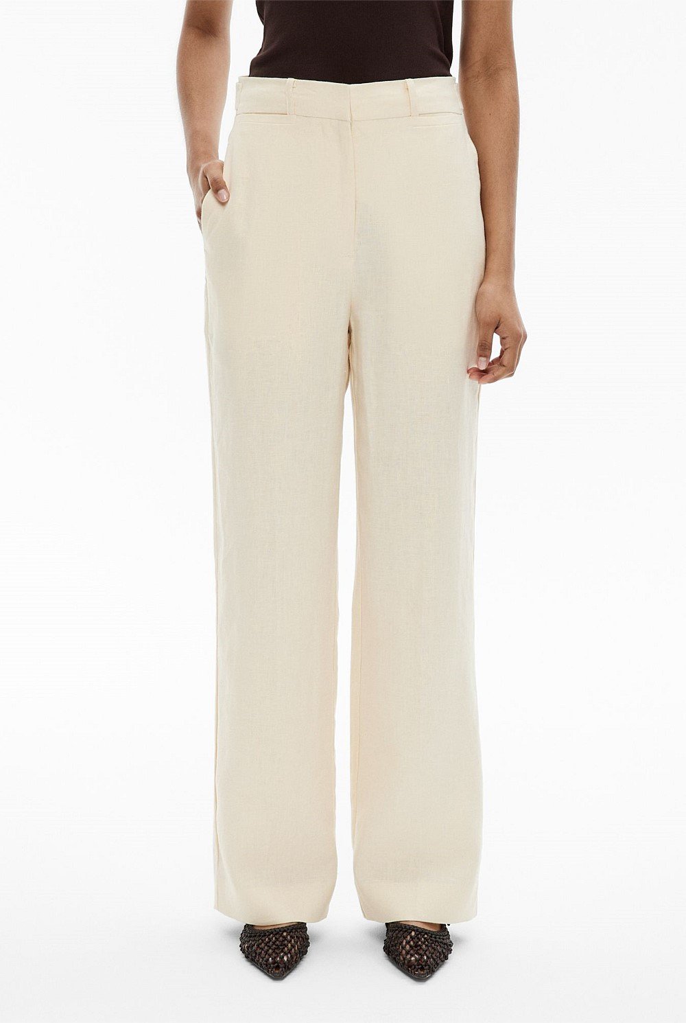 Witchery Lemon Butter Linen suit (3 piece set), size 6