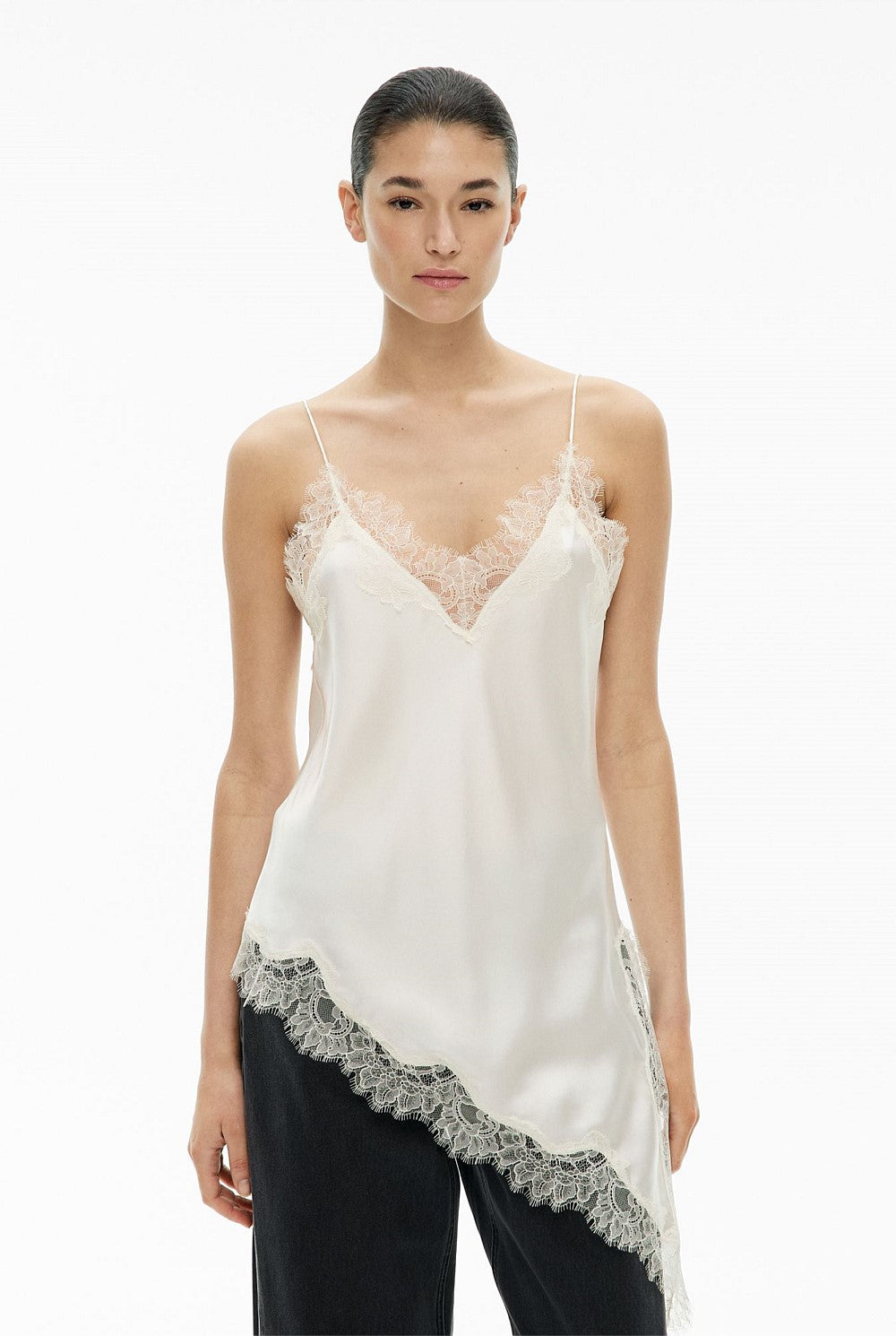 Witchery Satin lace Singlet Size 6