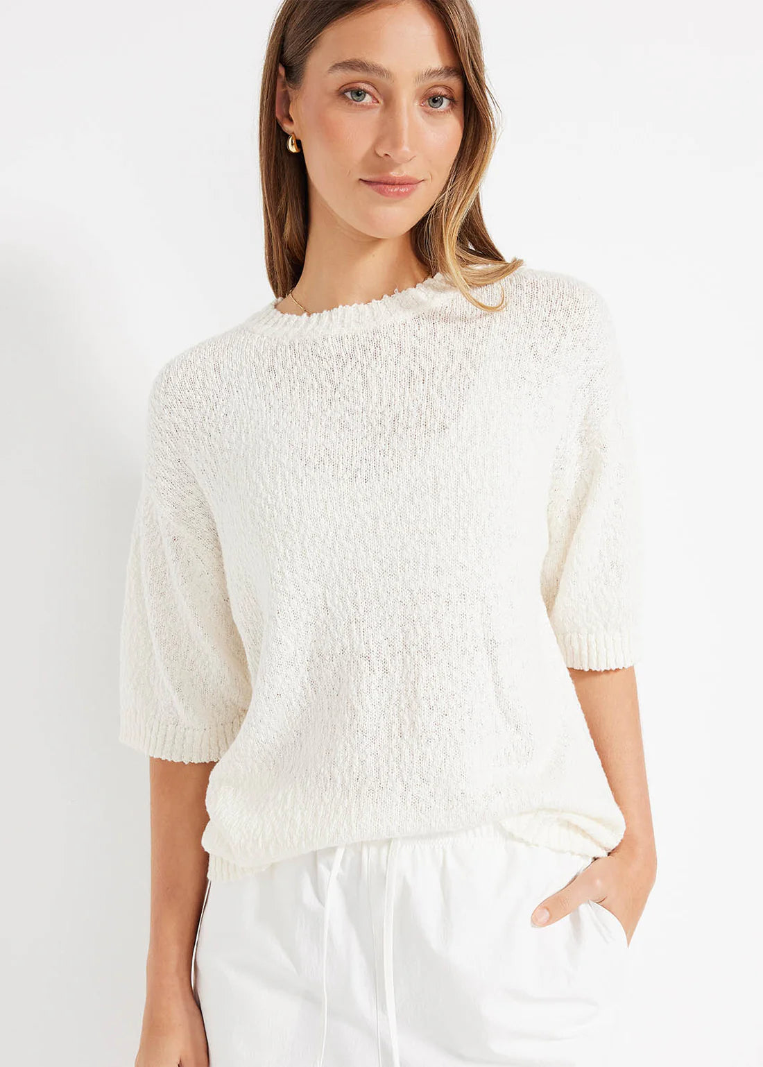 Nimble Summer Boucle Knit Tee, size S