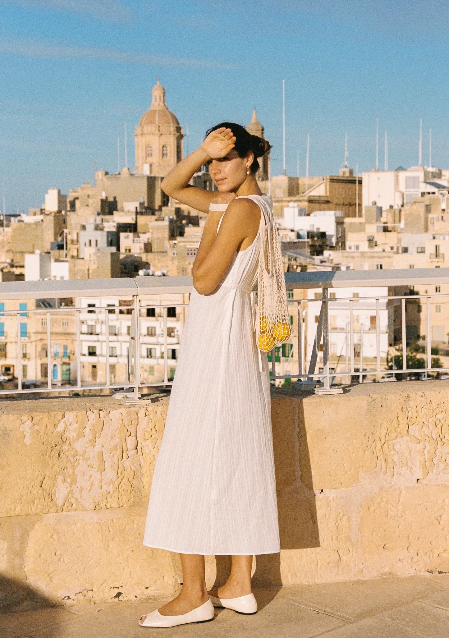 Auguste River Midi Dress - White, size 6