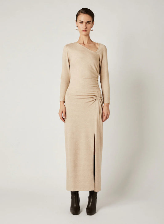Esmaee, IMPERIAL MIDI DRESS - OATMEAL, size xxs
