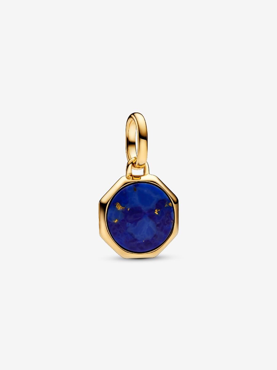 Pandora Infinity Chain Necklace, gold (selling with Blue engravable mini medallion charm)