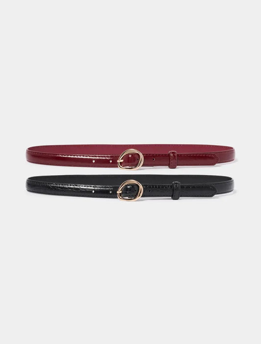 Forever New Ali Abstract-Buckle Belt Two-Pack