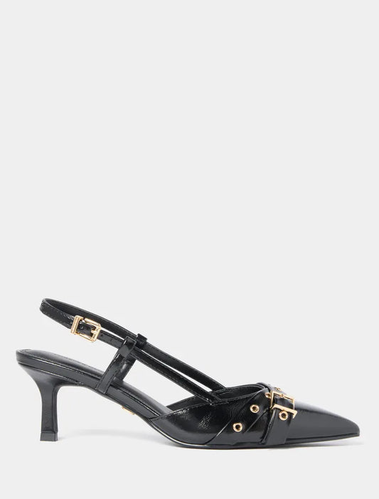 Forever New Hazel Buckle Detail Slingback Heel, size 39