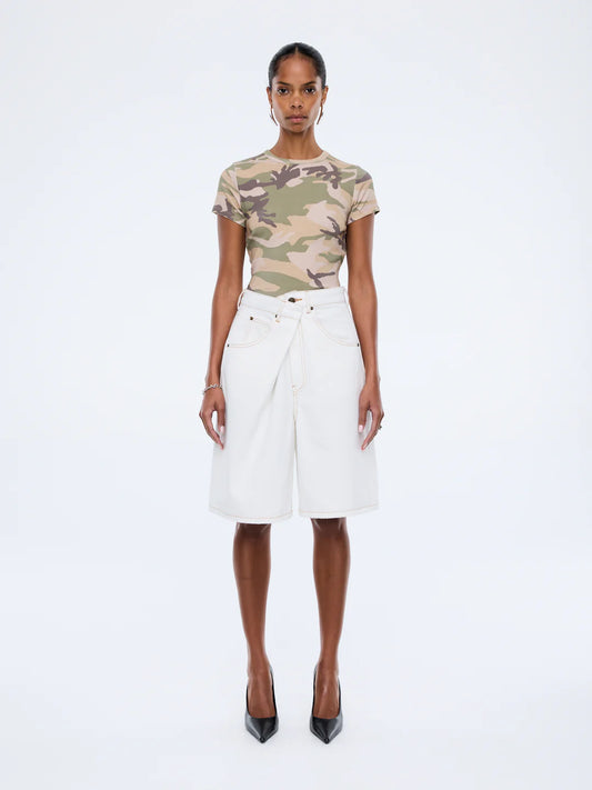 Ena pelly Ads Asymmetrical Bermuda Short - Cream, size 24