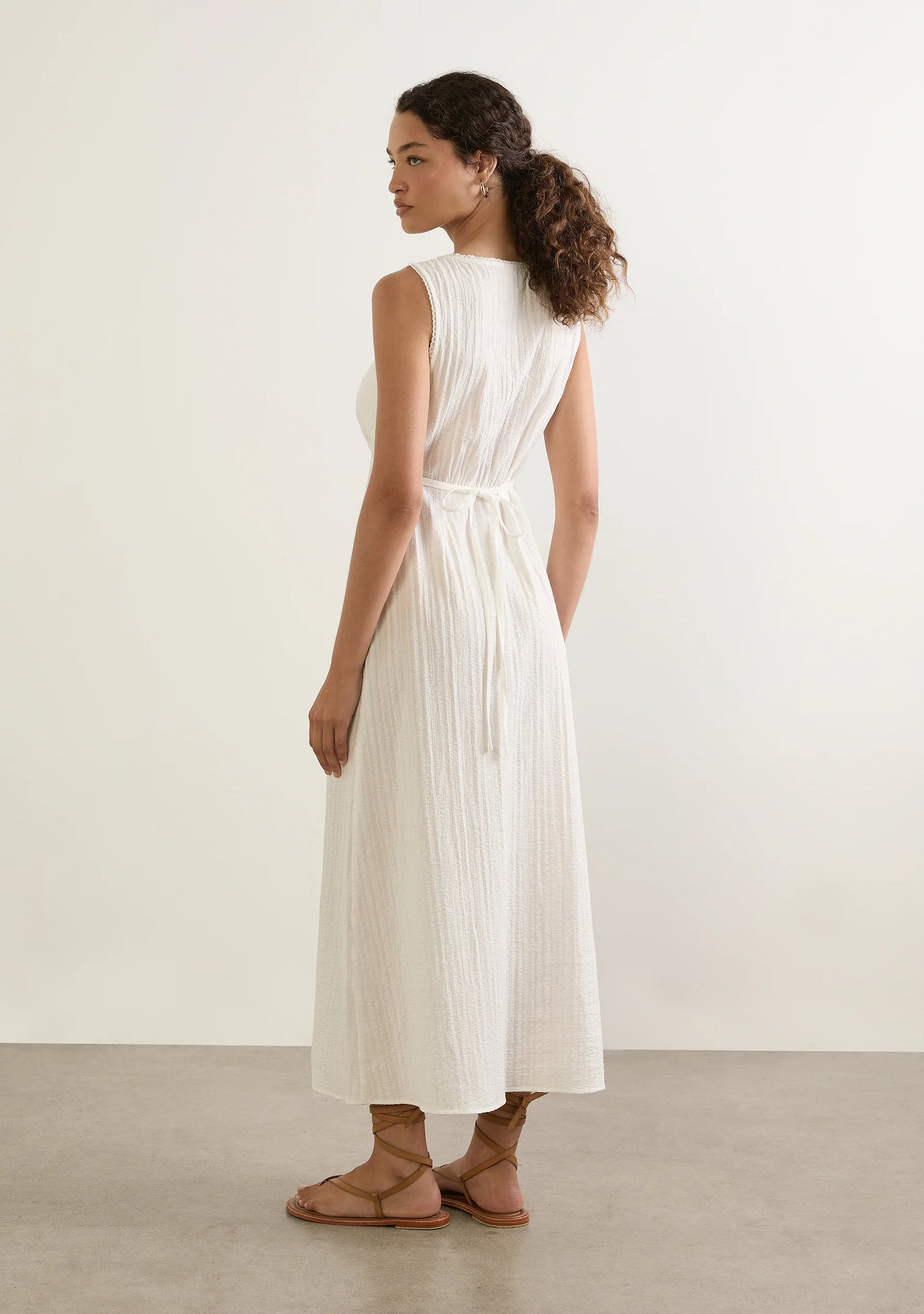 Auguste River Midi Dress - White, size 6