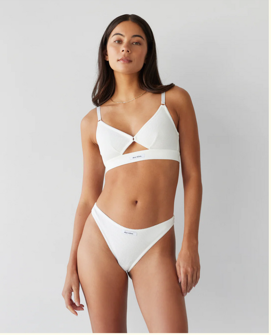Dear Dylan Organic Cut-Out Bralette - Blanc, XS
