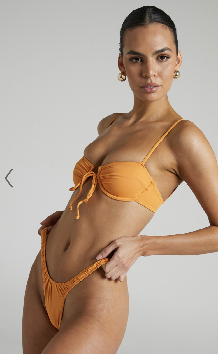 Lahana - Cinnamon Bikini Set in Exotic Orange - Size XS / S