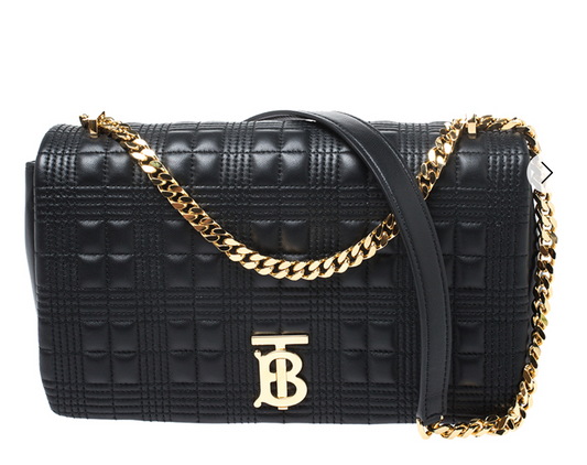 Burberry Black Quilted Leather Medium Lola Shoulder Bag
