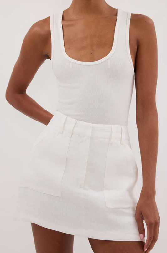Dissh Eva Off White Linen Skort, size 6