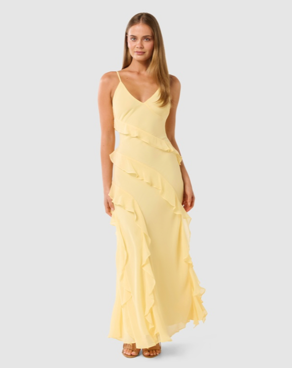 Forever New Poppy Ruffle Gown, size 8