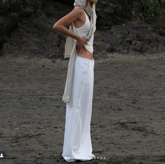 Glassons x Molly King White Linen Pants