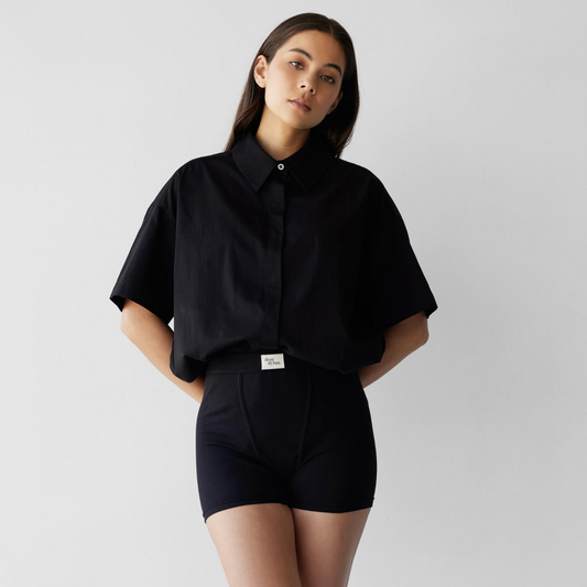 Dear Dylan Our oversized cotton shirt - Noir, one size