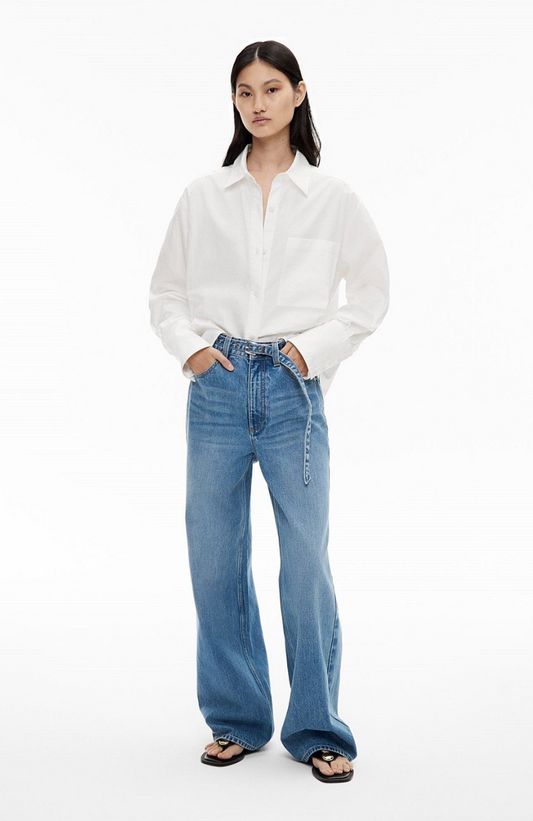 Witchery Belt Detail Jeans - Indigo, size 6