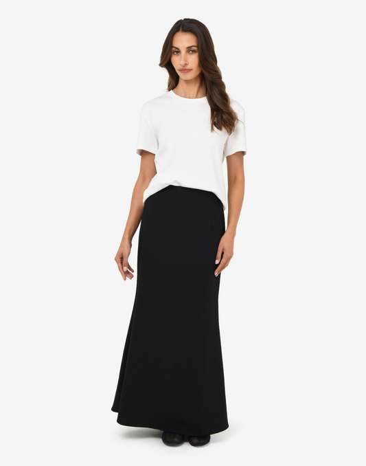 Forcast Caris Flared Maxi Skirt - Black, size 6