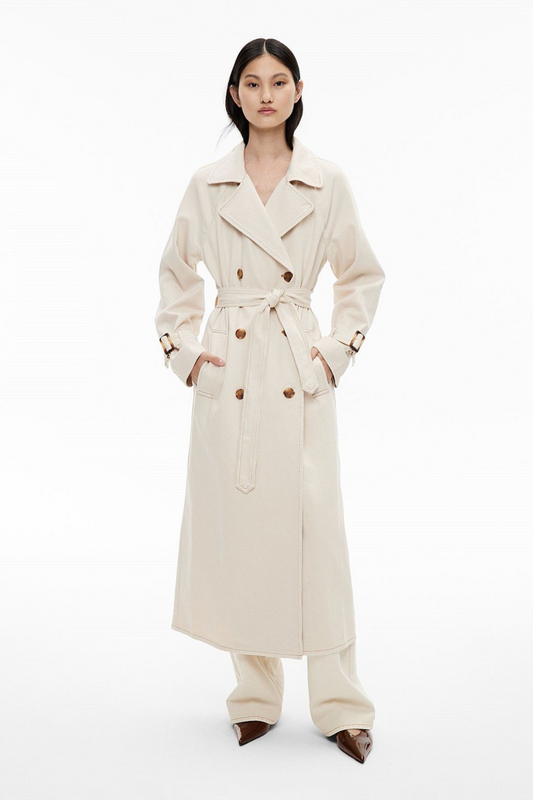 Witchery Bone Denim Trench Jacket, size 6