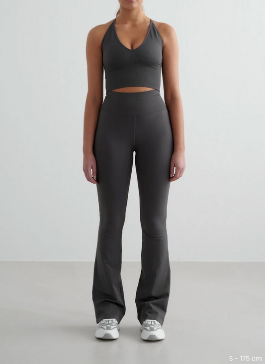 Aim'n Shadow Grey Shape Seamless Flare Tights - size S