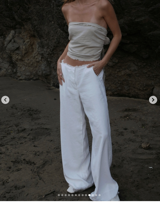 Glassons x Molly King White Linen Pants