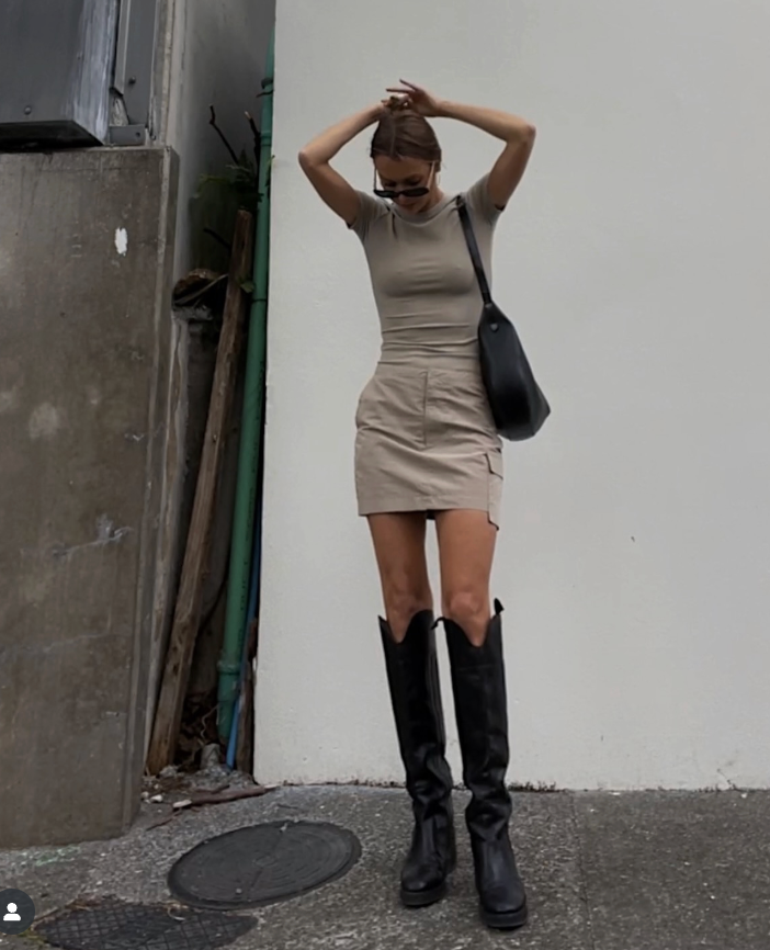 All Things Golden THE CARGO MINI SKIRT - SLATE, size XS
