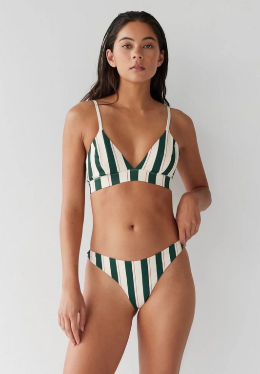 Dear Dylan Classi Swim Bralette - Bistro Stripe - Size XS