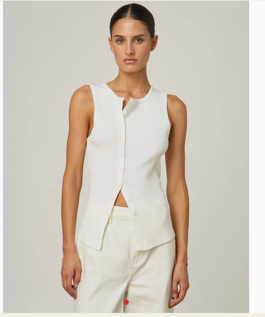 Glassons white button up vest - White, size XS
