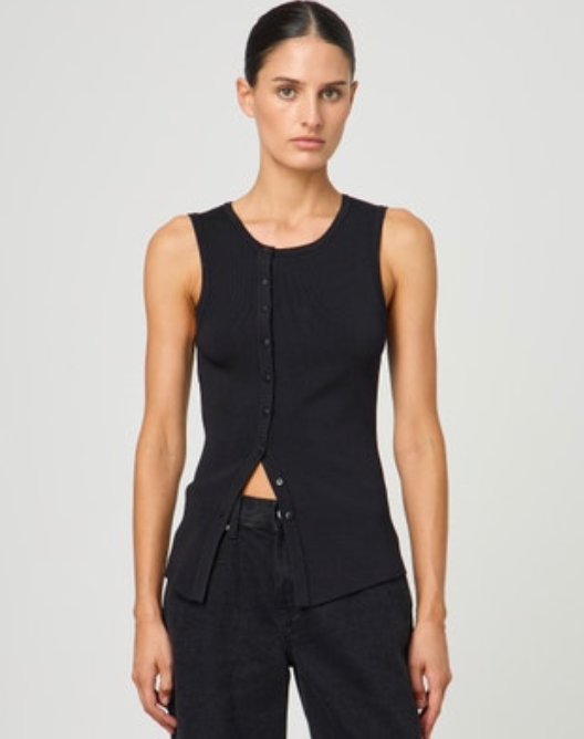 Glassons button up vest - Black, size XS