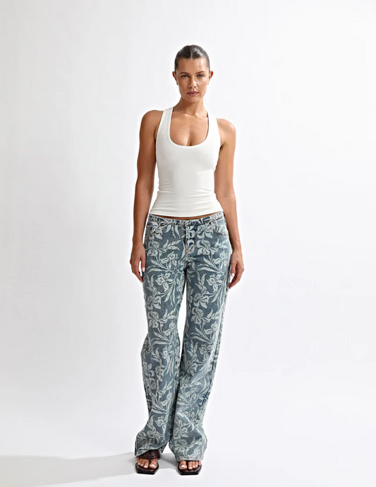 One Mile Jeans - Floral, size 6