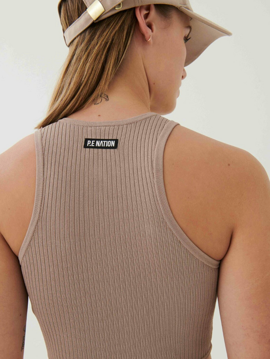 P.E NATION Downswing ribbed stretch-knit tank top, Size S