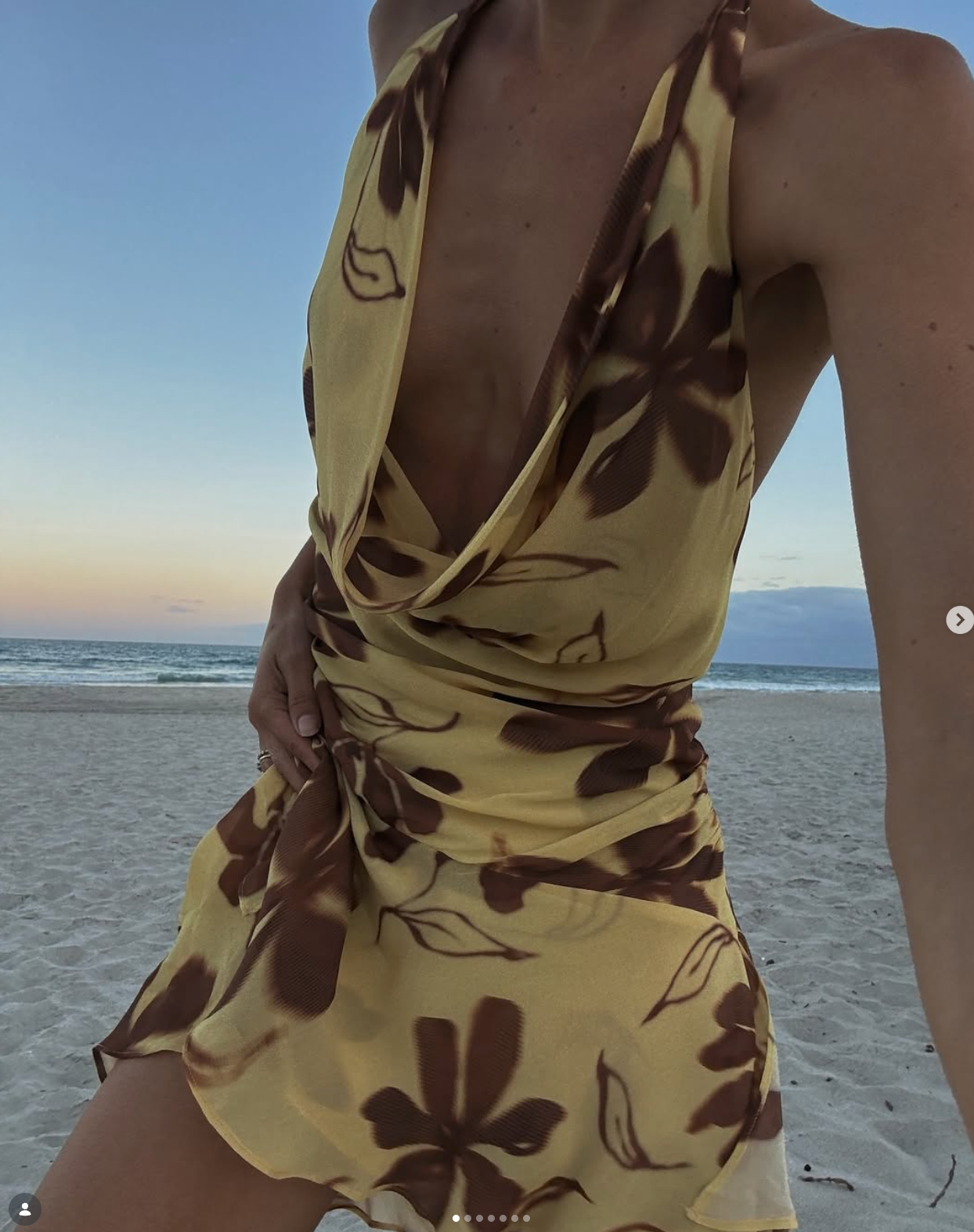 Benni Harlow Halter Dress yellow Floral
