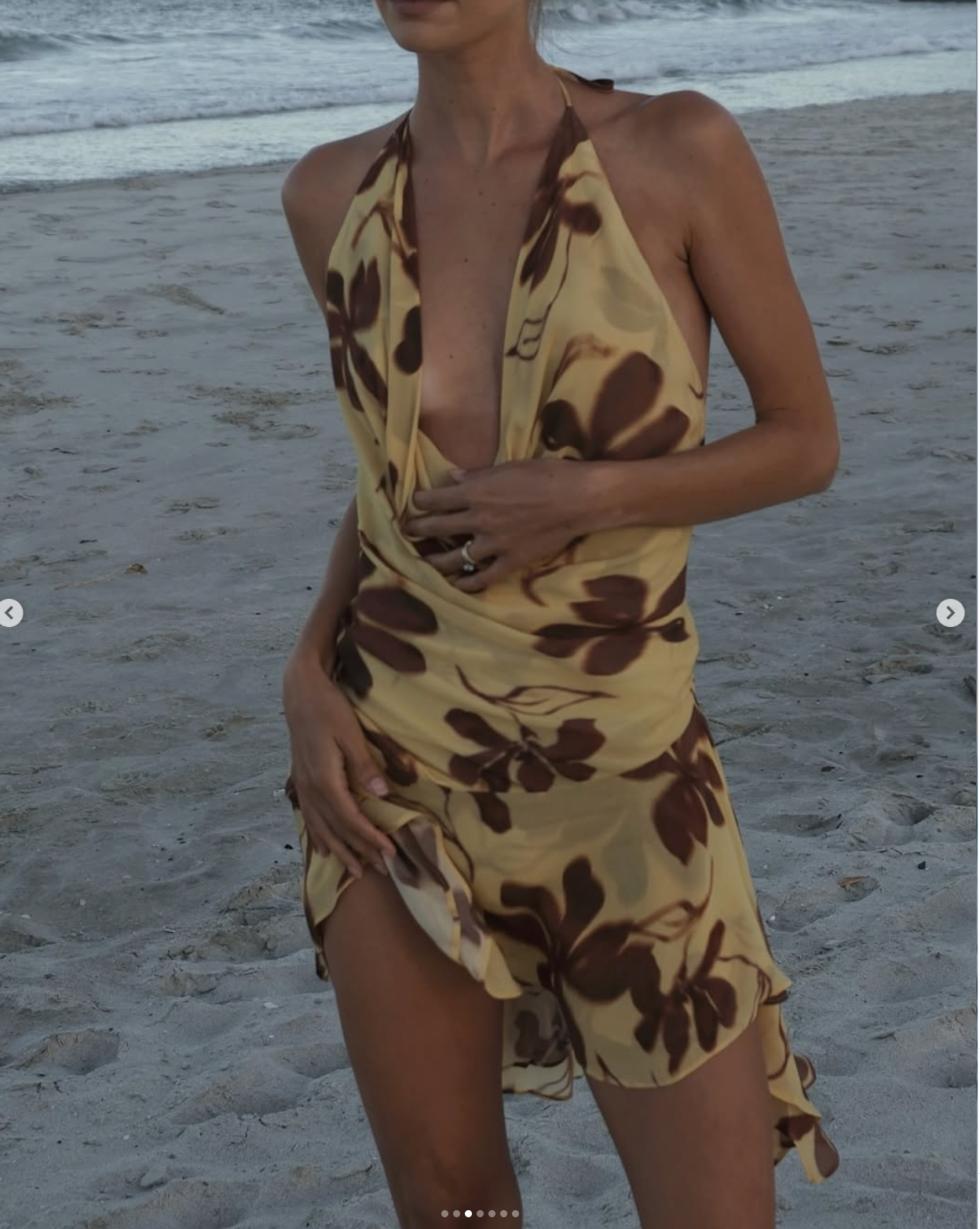 Benni Harlow Halter Dress yellow Floral