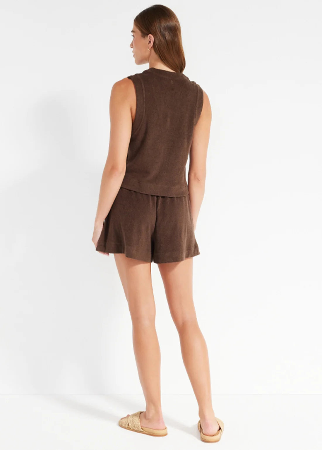 Nimble Coastal Terry Tank and short set - Chocolate - size XS