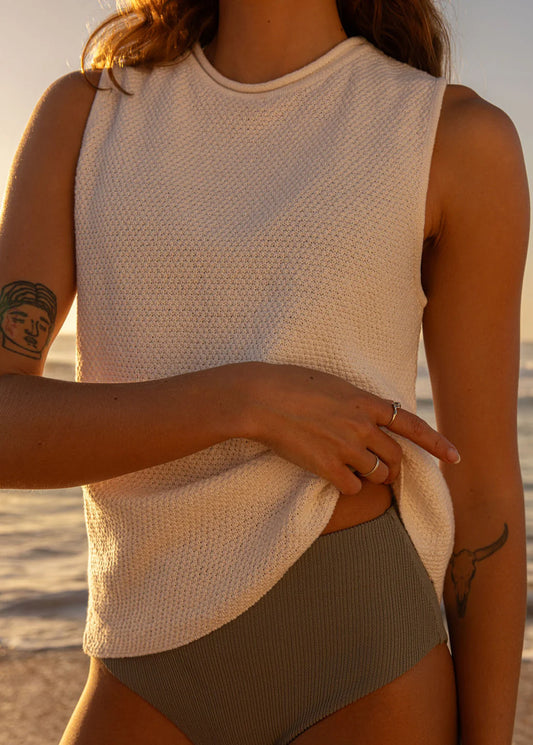 Nimble Recharge Knitted Tank - White, size xxs