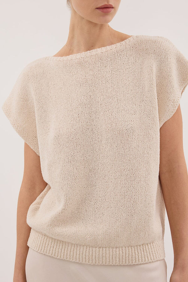 DISSH ASPEN SANDSTONE KNIT TOP XS