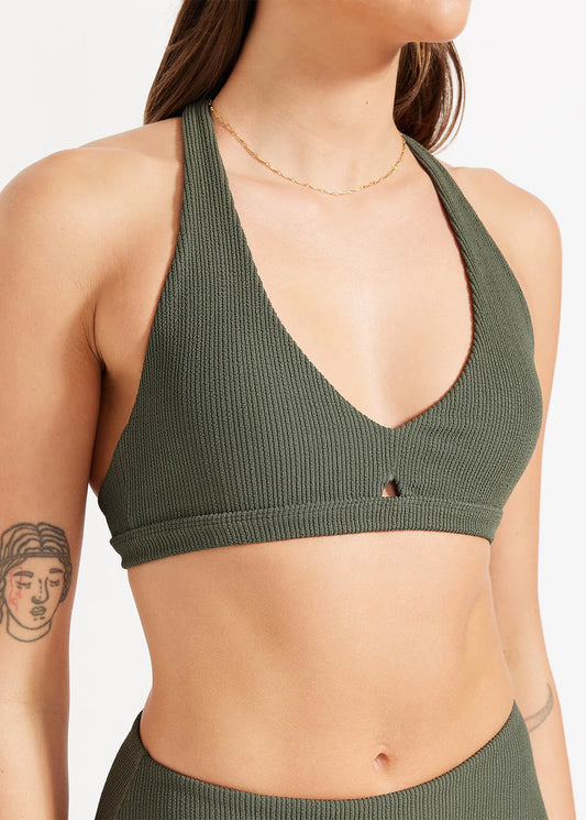 Nimble Sweat To Splash™ Crinkle Plunge Bra & high Waisted Bottom, size xs