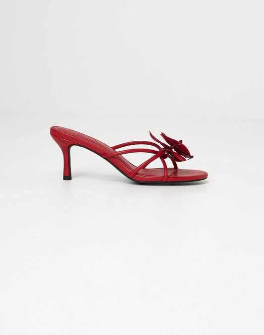 Glassons Flower Kitten Heel in Red, size 6