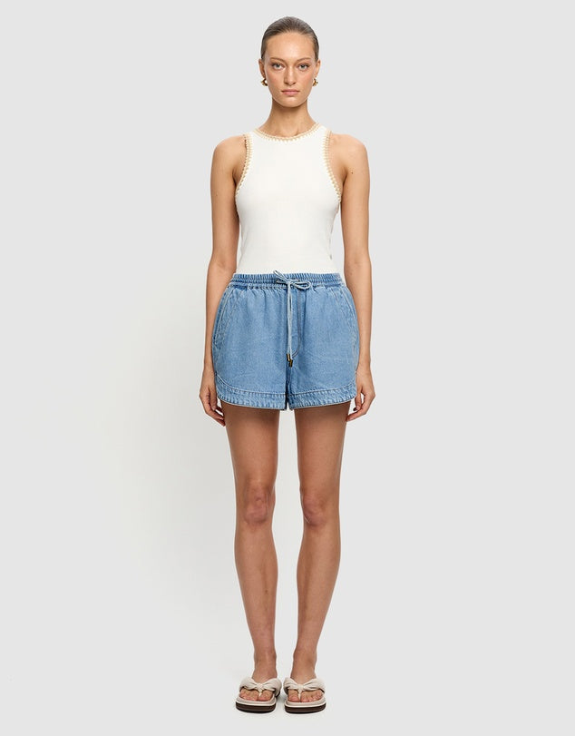 Kivari Emilie Denim Tank and Shorts - size 6